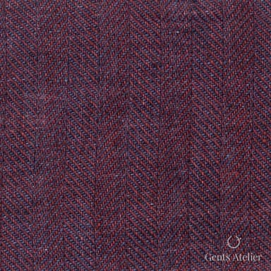 Костюмная ткань Marzoni 613 - 591 / 900 — Синий / Красный, ёлочка, 100% Linen