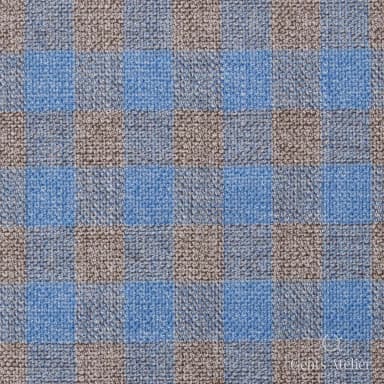 Костюмная ткань Marzoni 651 - 796 / 1200 — Синий / Бежевый, в клетку, 100% шерсть