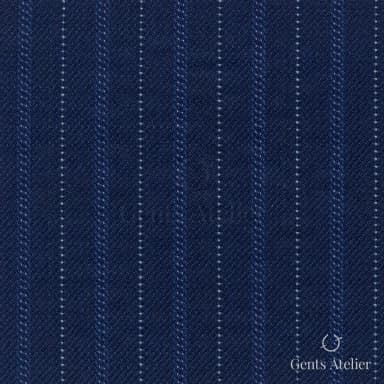 Костюмная ткань Marzoni 628 - 701 / 1200 — Синий / Белый, в полоску, 92% шерсть, 8% Cashmere