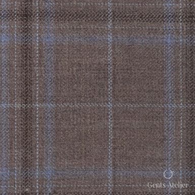 Костюмная ткань Marzoni 600 - 468 / 1000 — Коричневый / Голубой, виндоупейн, 100% шерсть