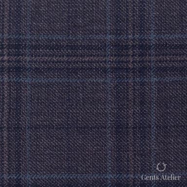 Костюмная ткань Marzoni 600 - 500 / 1000 — Фиолетовый / Синий, виндоупейн, 100% шерсть