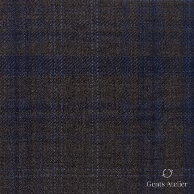 Костюмная ткань Marzoni 600 - 577 / 1000 — Коричневый / Синий, виндоупейн, 100% шерсть