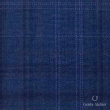 Костюмная ткань Marzoni 600 - 578 / 1000 — Синий / Фиолетовый, виндоупейн, 100% шерсть