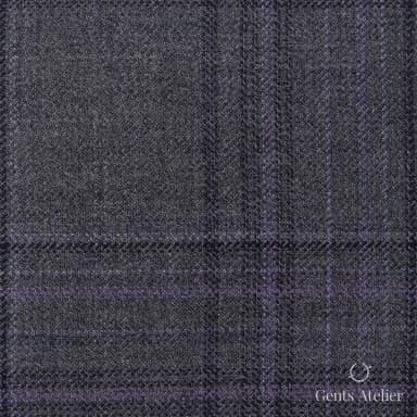 Костюмная ткань Marzoni 600 - 579 / 1000 — Серый / Фиолетовый, виндоупейн, 100% шерсть