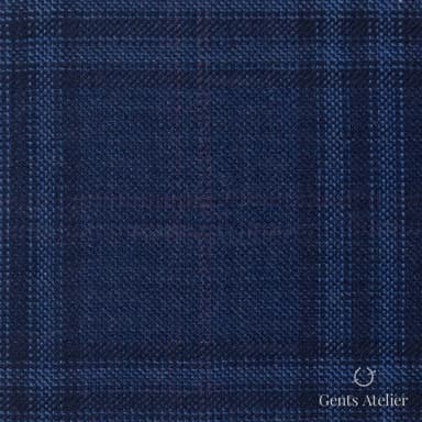 Костюмная ткань Marzoni 600 - 585 / 1000 — Синий / Тёмно-синий, виндоупейн, 100% шерсть