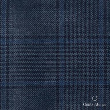 Костюмная ткань Marzoni 600 - 588 / 1000 — Синий / Синий, в клетку, 100% шерсть
