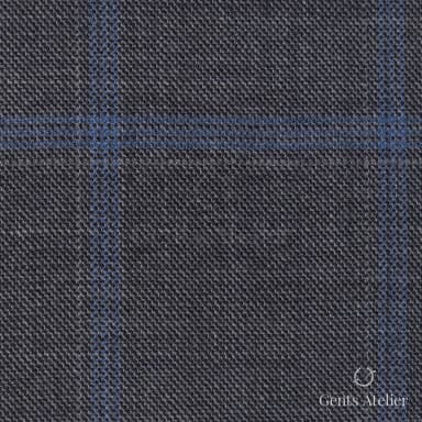 Костюмная ткань Marzoni 600 - 663 / 900 — Графитовый / Синий, виндоупейн, 100% шерсть