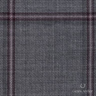 Костюмная ткань Marzoni 651 - 755 / 1200 — Серый / Бордовый, виндоупейн, 100% шерсть