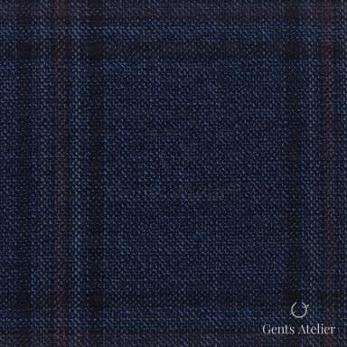 Костюмная ткань Marzoni 651 - 756 / 1200 — Синий / Коричневый, виндоупейн, 100% шерсть