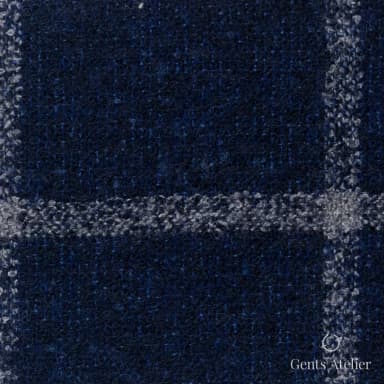 Костюмная ткань Marzoni 641 - 137 / 900 — Синий / Белый, виндоупейн, 45% шерсть, 41% Cotton, 14% Polyamide