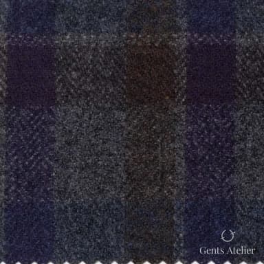 Костюмная ткань Marzoni 651 - 021 / 1200 — Коричневый / Фиолетовый, виндоупейн, 90% шерсть, 10% Cashmere