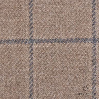 Костюмная ткань Marzoni 651 - 602 / 1200 — Бежевый / Серый, виндоупейн, 90% шерсть, 10% Cashmere