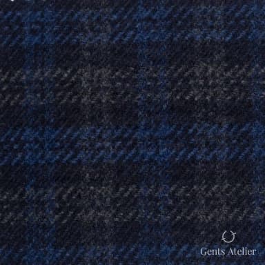 Костюмная ткань Marzoni 651 - 616 / 1200 — Тёмно-синий / Синий, ёлочка, 90% шерсть, 10% Cashmere
