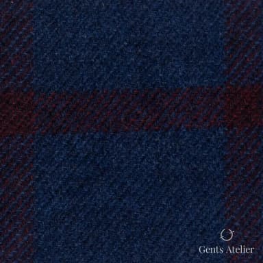Костюмная ткань Marzoni 651 - 670 / 1200 — Синий / Красный, виндоупейн, 90% шерсть, 10% Cashmere