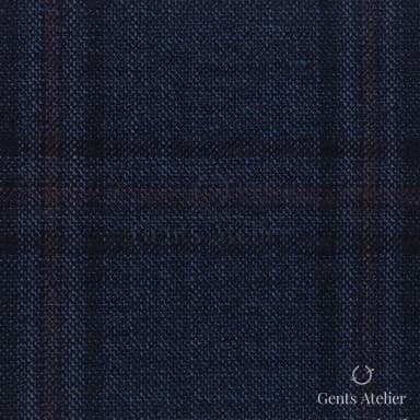 Костюмная ткань Marzoni 651 - 756 / 1200 — Синий / Коричневый, виндоупейн, 100% шерсть