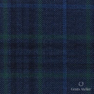 Костюмная ткань Marzoni 651 - 779 / 1200 — Синий / Бирюзовый, виндоупейн, 100% шерсть