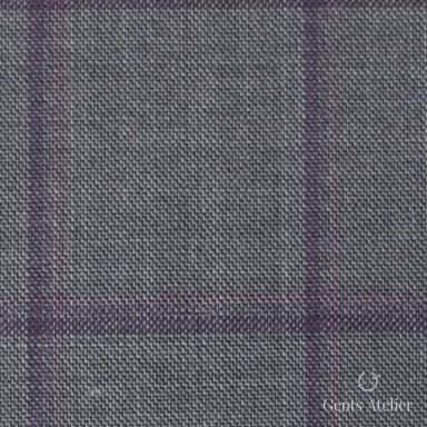 Костюмная ткань Marzoni 651 - 788 / 1000 — Светло-серый / Фиолетовый, виндоупейн, 100% шерсть