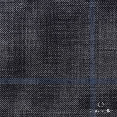 Костюмная ткань Marzoni 723 - 002 / 1200 — Серый / Голубой, виндоупейн, 100% шерсть
