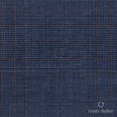 Костюмная ткань Marzoni 725 - 454 / 1300 — Синий / Песочный, виндоупейн, 100% шерсть
