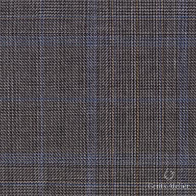 Костюмная ткань Marzoni 725 - 455 / 1300 — Коричневый / Синий, в клетку, 100% шерсть