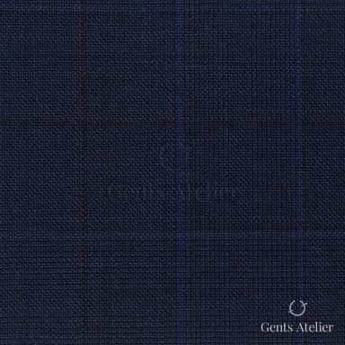 Костюмная ткань Marzoni 725 - 456 / 1400 — Тёмно-синий / Синий, виндоупейн, 100% шерсть
