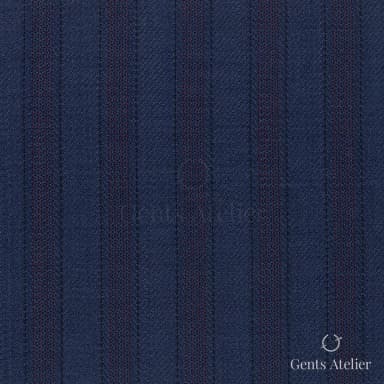 Костюмная ткань Marzoni 725 - 470 / 1300 — Тёмно-синий / Бордовый, в полоску, 100% шерсть