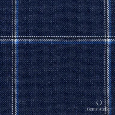Костюмная ткань Marzoni 619 - 148 / 1000 — Синий / Белый, виндоупейн, 100% шерсть