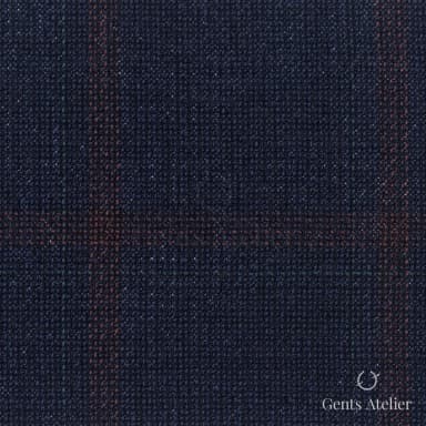 Костюмная ткань Marzoni 655 - 547 / 1200 — Тёмно-синий / Бордовый, виндоупейн, 100% шерсть