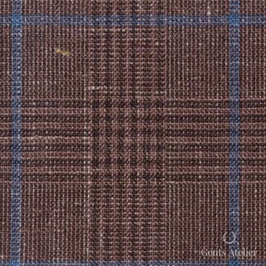 Костюмная ткань Marzoni 655 - 567 / 1200 — Коралловый / Голубой, виндоупейн, 71% шерсть, 15% Silk, 14% Linen