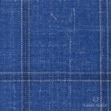 Костюмная ткань Marzoni 655 - 579 / 1200 — Синий, виндоупейн, 71% шерсть / 15% Silk / 14% Linen