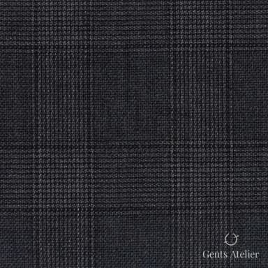 Костюмная ткань Marzoni 607 - 628 / 900 — Антрацит / Серый, оконная клетка, 100% шерсть