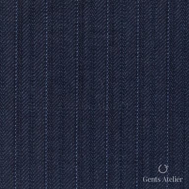 Костюмная ткань Marzoni 618 - 395 / 1200 — Синий, полоса, 100% шерсть
