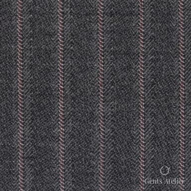Костюмная ткань Marzoni 628 - 723 / 1500 — Антрацит, полоса, 100% шерсть