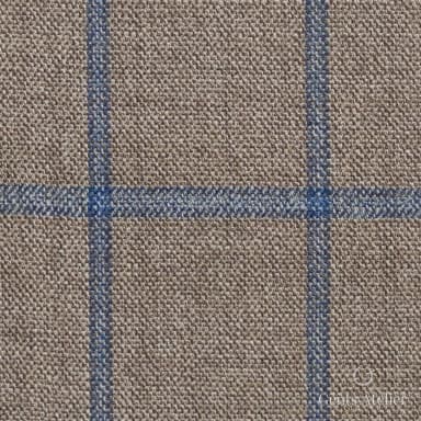 Костюмная ткань Marzoni 651 - 840 / 1200 — Тауп / Синий, оконная клетка, 100% шерсть