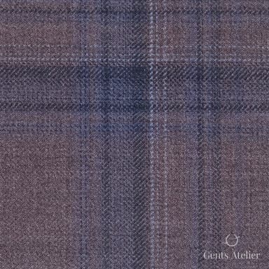 Костюмная ткань Marzoni 600 - 527 / 1000 — Coral / Синий, оконная клетка, 100% шерсть