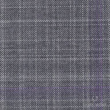 Костюмная ткань Marzoni 600 - 532 / 1000 — Серый / Фиолетовый, оконная клетка, 100% шерсть