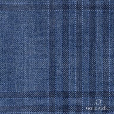 Костюмная ткань Marzoni 600 - 566 / 1000 — Синий / Синий, оконная клетка, 100% шерсть