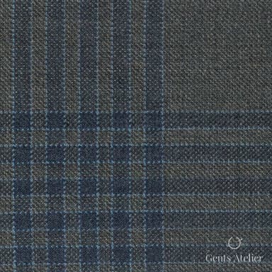 Костюмная ткань Marzoni 600 - 567 / 1000 — Оливковый / Синий, оконная клетка, 100% шерсть