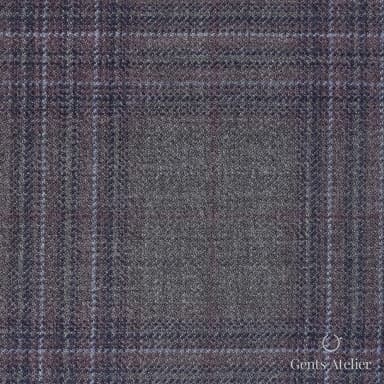 Костюмная ткань Marzoni 600 - 571 / 1000 — Серый / Pink, оконная клетка, 100% шерсть