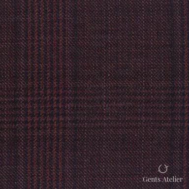 Костюмная ткань Marzoni 600 - 692 / 1000 — Burgandy / Чёрный, оконная клетка, 100% шерсть