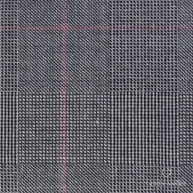 Костюмная ткань Marzoni 621 - 154 / 900 — Серый / Pink, оконная клетка, 100% шерсть