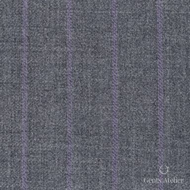 Костюмная ткань Marzoni 621 - 166 / 900 — Серый / Фиолетовый, оконная клетка, 100% шерсть