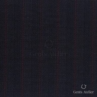 Костюмная ткань Marzoni 721 - 122 / 900 — Тёмно-синий / Красный, полоса, 100% шерсть