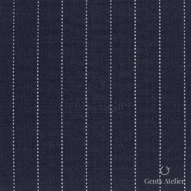 Костюмная ткань Marzoni 721 - 136 / 900 — Тёмно-синий / Белый, полоса, 100% шерсть