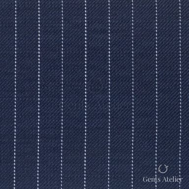 Костюмная ткань Marzoni 721 - 137 / 900 — Тёмно-синий / Белый, полоса, 100% шерсть