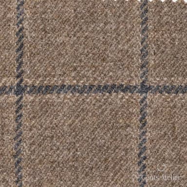Костюмная ткань Marzoni 651 - 602 / 1200 — Бежевый / Серый, оконная клетка, 90% шерсть, 10% кашемир