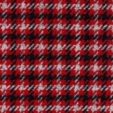 Костюмная ткань Marzoni 651 - 609 / 1200 — Красный / Чёрный, гусиная лапка, 90% шерсть, 10% кашемир