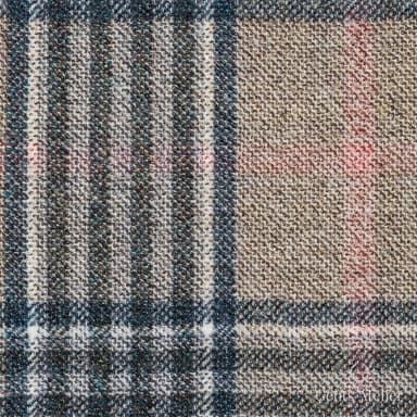 Костюмная ткань Marzoni 651 - 653 / 1200 — Бежевый / Синий / Pink, клетка, 100% шерсть