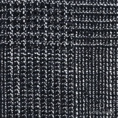 Костюмная ткань Marzoni 722 - 255 / 1300 — Чёрный / Белый, оконная клетка, 88% шерсть, 12% шёлк