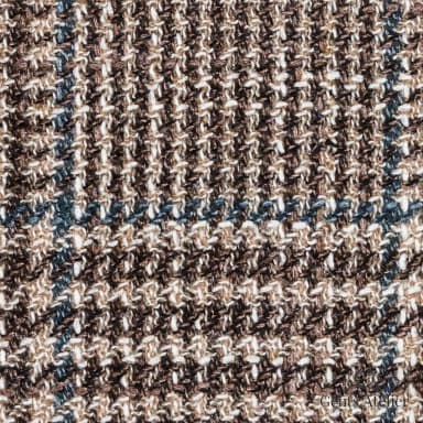 Костюмная ткань Marzoni 722 - 258 / 1300 — Коричневый / Зелёный, клетка, 88% шерсть, 12% шёлк
